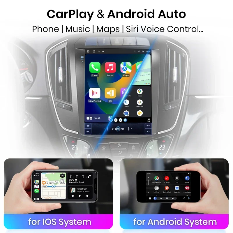Radio de coche Junsun de 9.7 pulgadas con Android Auto y Carplay inalámbricos para Buick Regal y Opel Insignia 2014-2018, reproductor multimedia con 4G, WIFI, RDS, GPS y navegación. 5