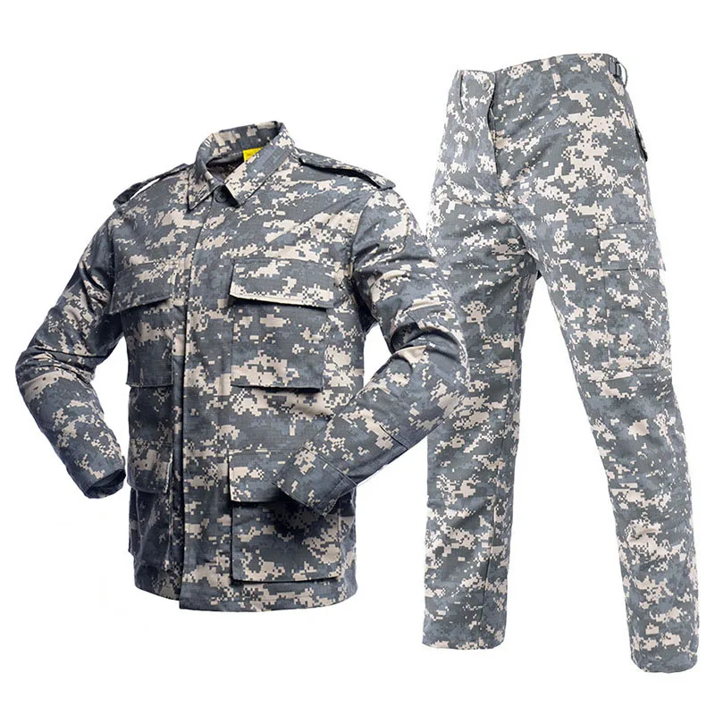 Oulylan Jungle Outdoor Camouflage Uniform Tactical Uniform Combat Hunting Suit BDU Training Jacket and Pant Suit