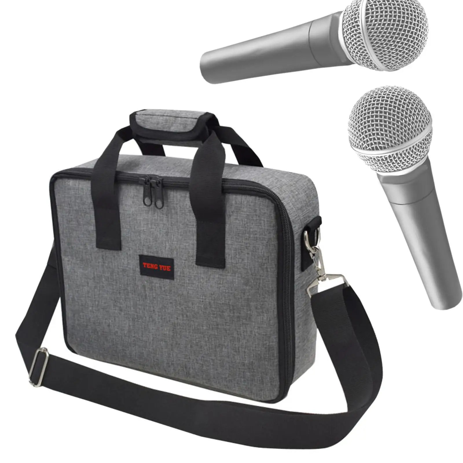 Microphone Storage Bag Portable with Shoulder Strap Organizer Wireless Microphone Case for Singing Home Traveling Office Karaoke Microphone Storage Bag Portable with Shoulder Strap Organizer Wireless Microphone Case for Singing Home Traveling Office Karaoke