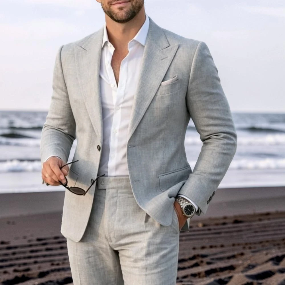 Costume d'été en lin pour homme