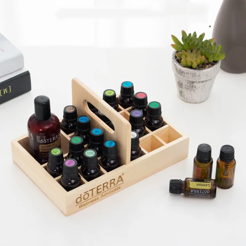 25/21 Slots Essential Oil Storage Wooden Box For Doterra Storage Rack