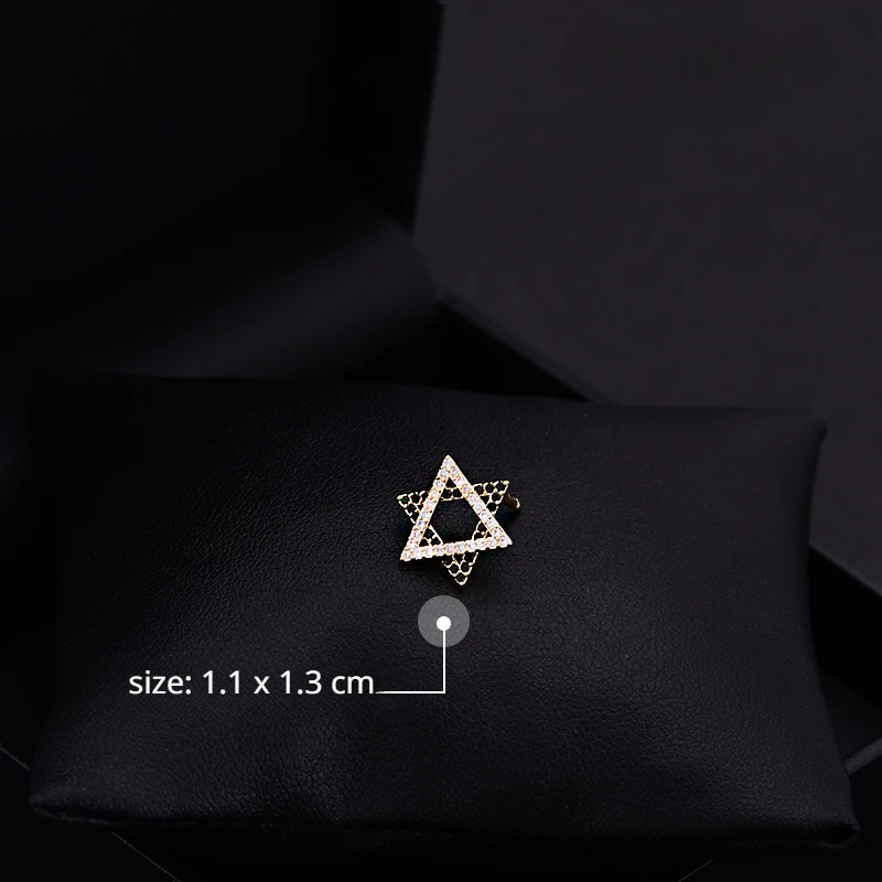 Mini Brooch Texture Six-Pointed Star Luxury Suit Accessories Shirt Neckline Decorative Clothes Fixing Buckle Couple Jewelry 6059