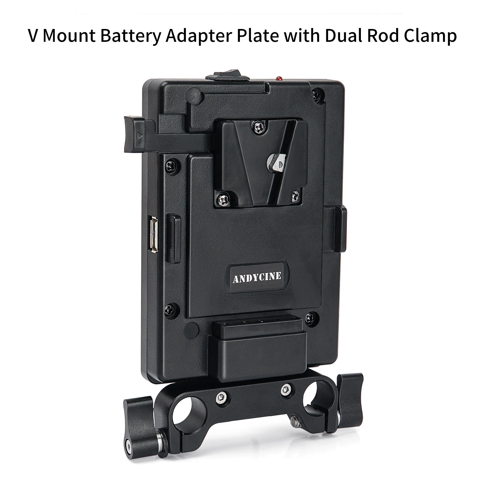 Andycine Nuova Piastra Batteria Con Attacco A V Con Morsetto Per Asta Lws Regolabile Da 15Mm