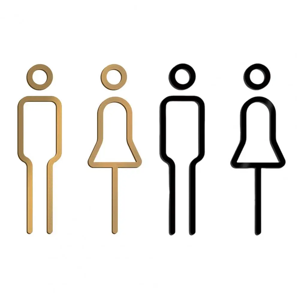 3D Acrylic Bathroom Toilet Sign Toilet Men Women Restroom Door Sign Business Restaurant Office Hotel Washroom Wall Identificatio