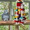 1Pc Bird Toy Funny Wooden Blocks Parrot Chewing Toys Parrots Hanging Chewing Rope Swing Colorful Parrots Chewing Training Tool 2