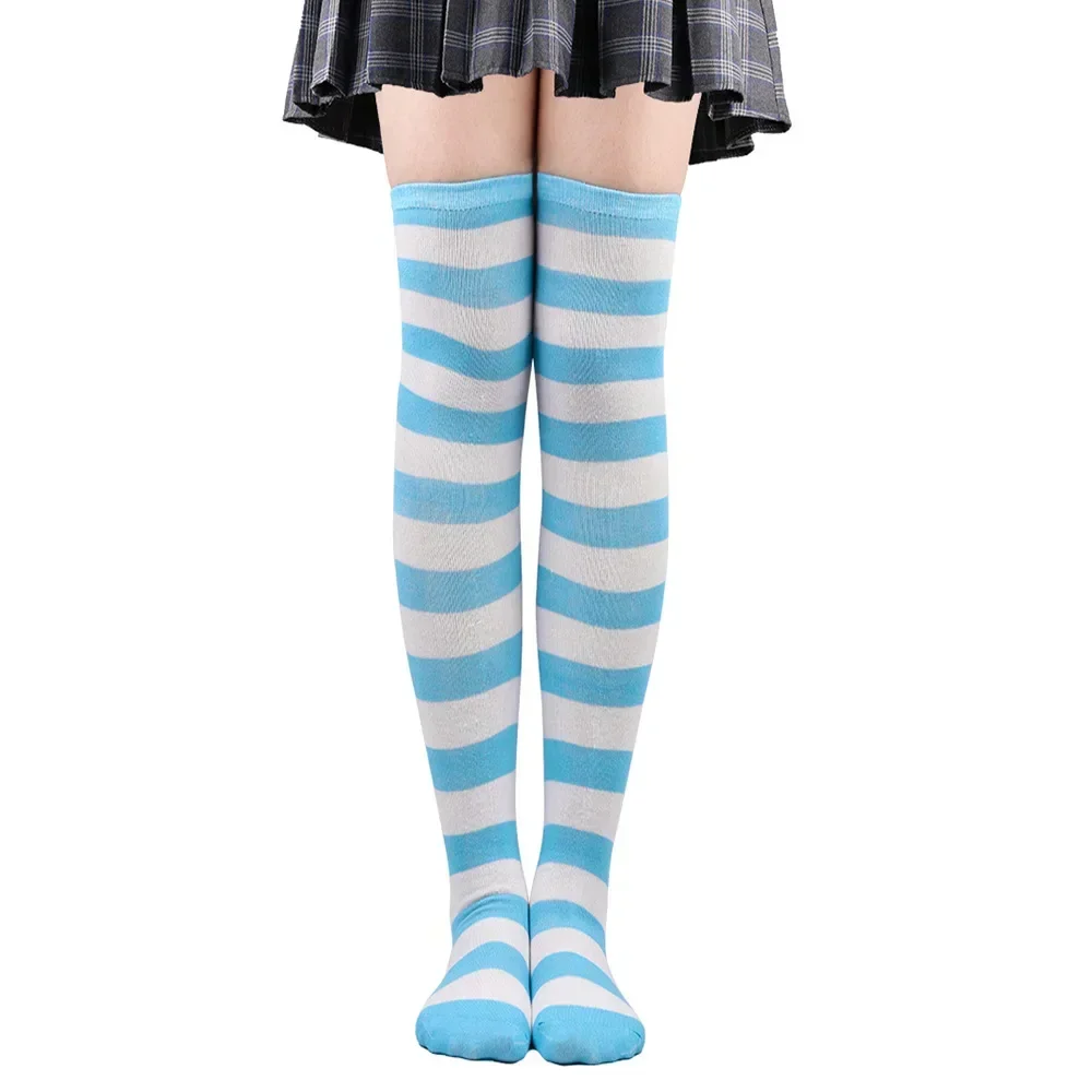 Dot Oberschenkel Hohe Strümpfe Damen Gestreift Damen Mädchen Schwarz Weiß Rosa Lang Über Knie Socken Cosplay Lolita Harajuku Y2k – Detail 3