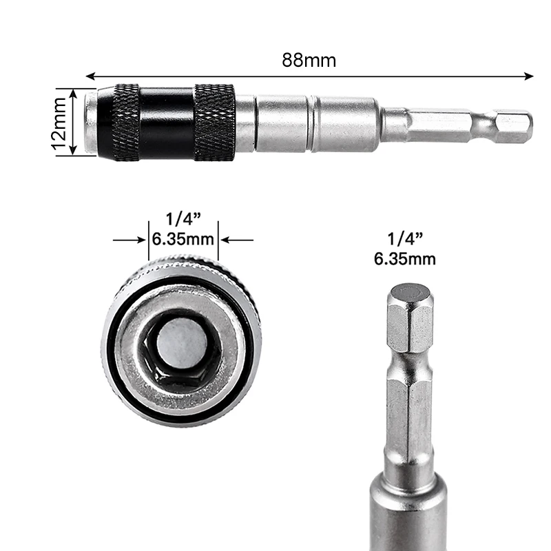 Punte per cacciavite ad anello magnetico esagonale da 1/4 "Punta per trapano Asta di prolunga con angolo da 0 a 20° Supporto a cambio rapido Utensili manuali per lavorazione del legno_voghion.com