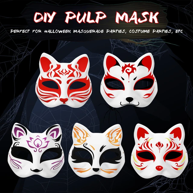 5pcs Unpainted Masquerade Masks Blank Paper Masks Halloween Cat Masks Party  Cosplay Accessories DIY Hand Painted Masks - AliExpress