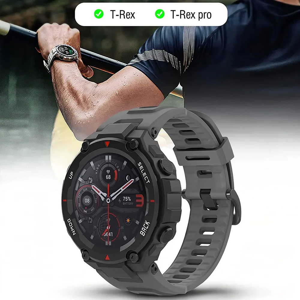Amazfit T-Rex Pro 스트랩 용 교체 시계 스트랩 Amazfit T Rex Strap 용 보호 케이스 보호 필름