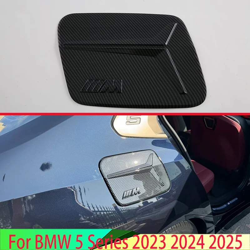 ABS 피아노 블랙 탱크 캡 커버, 자동차 스타일링 트림, 오일 연료 보호, BMW 5 시리즈 2023 2024 2025 자동차 액세서리