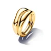 2024 New 925 Sterling Silver Organically Shaped Stacking Rings Heart Two-tone Entwined Bands Ring Fit Women Gifts 3