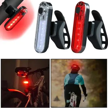 Fanale posteriore per bici Fanali posteriori luminosi a LED rossi ricaricabili tramite USB adatti su qualsiasi bicicletta/casco Facile da installare per la sicurezza in bicicletta