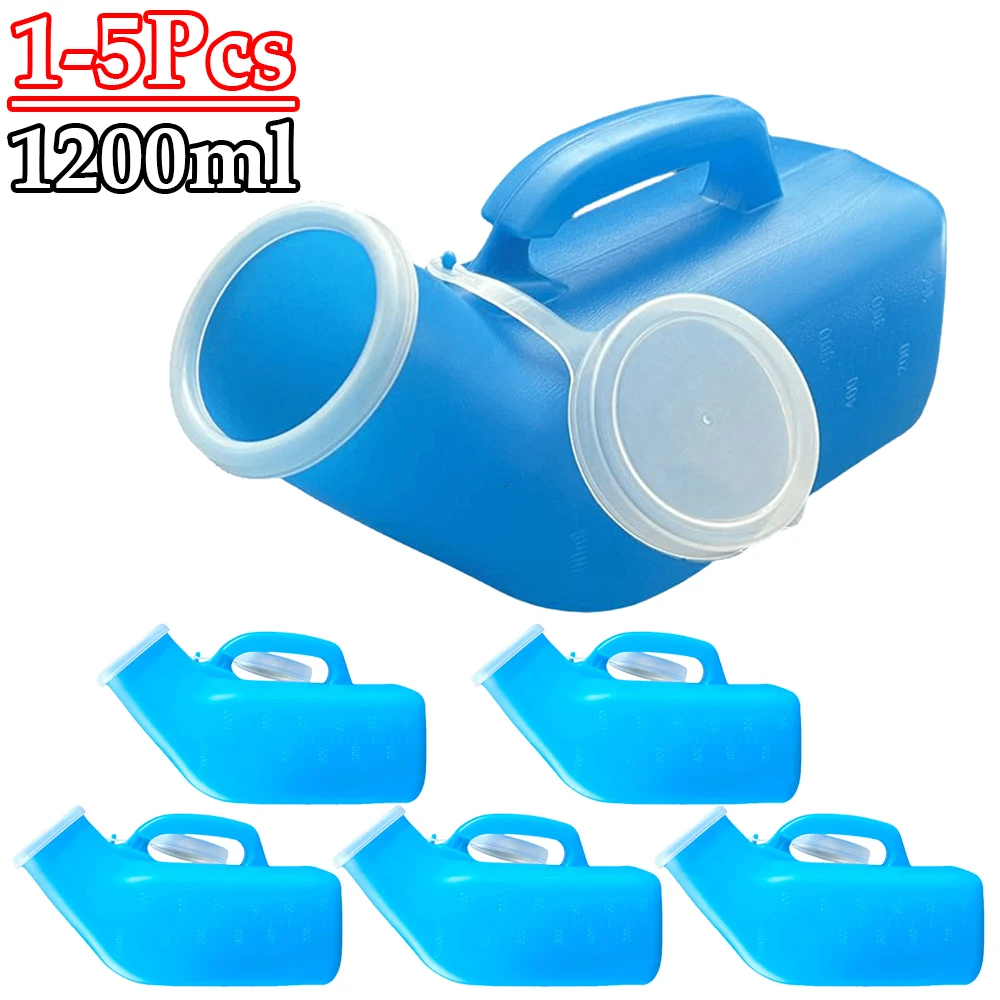 Bottiglia Per Urina Da Uomo 1200ml, Portatile A Prova Di Perdite Con Coperchio, In Plastica, Per Viaggi E Campeggio, Blu