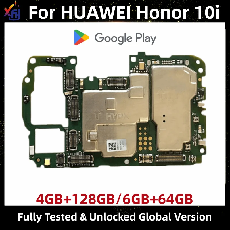 

Original Unlocked Motherboard for Huawei Honor 10i, 64GB, 128GB, Logic Board with Google Playstore, App Installed, Global ROM