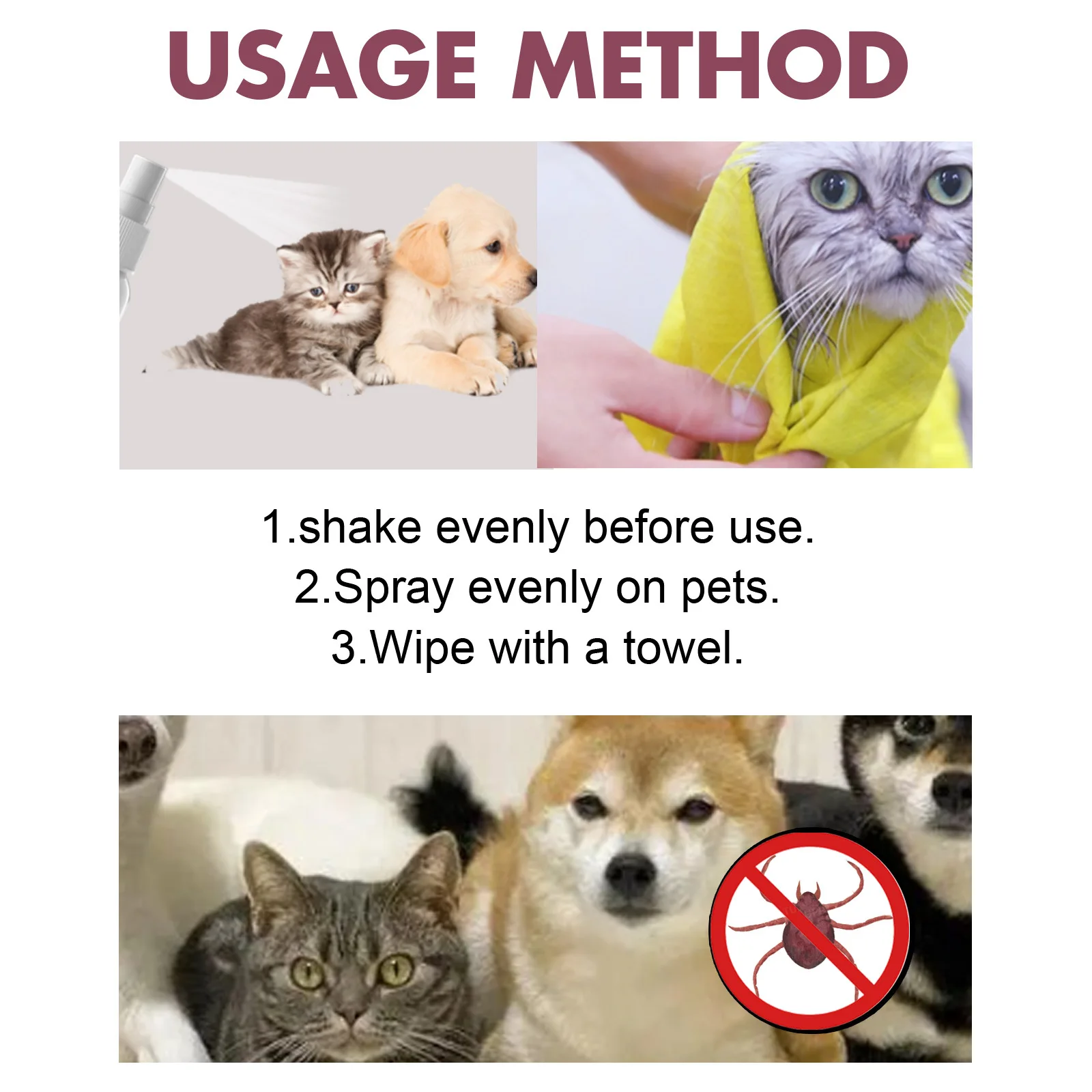 Powerful Pet Flea Treatment for Cats and Dogs-Long-lasting, Fast acting Insect Repellent