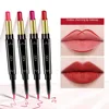 Lipgloss Double Head Lipstick Cosmetics Lip Liner Pencil Non-stick Cup Lipstick Lipliner Pen 8 Color Lips Makeup Red Lip Tint 2