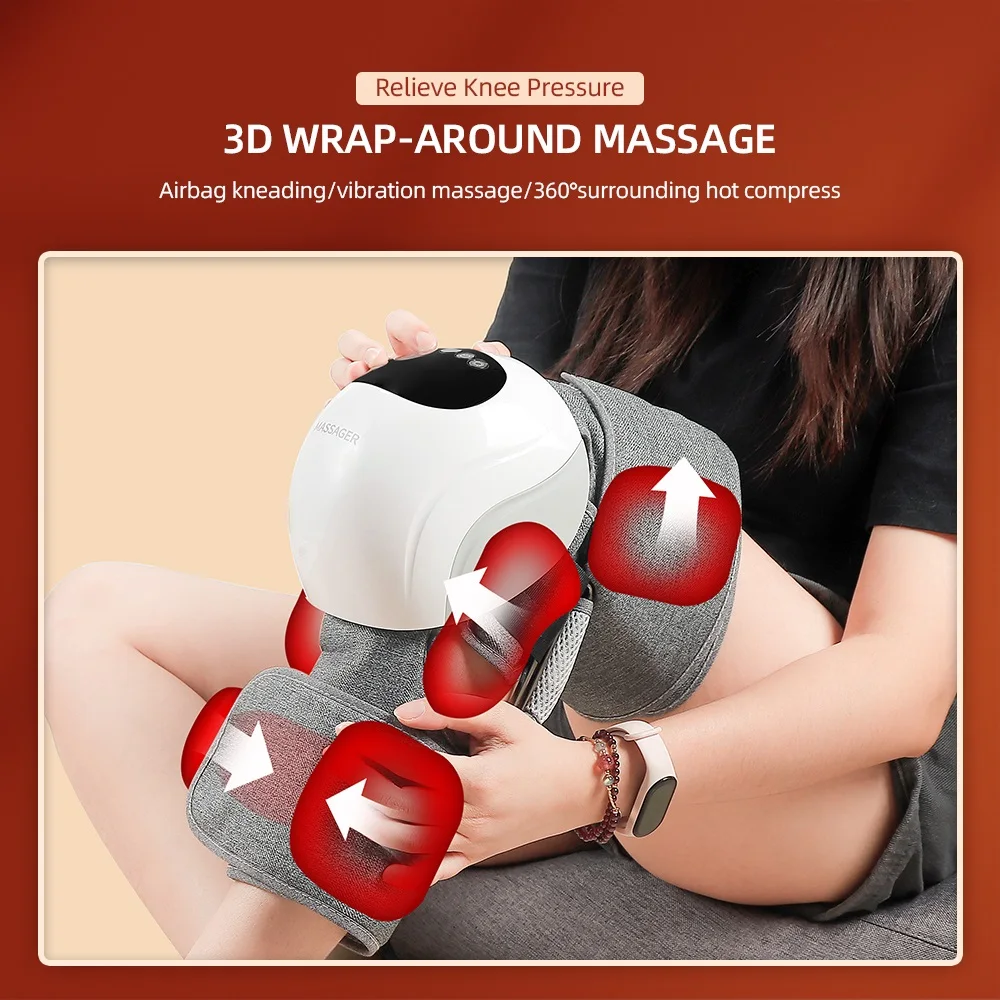 Foreverlily Electric Knee Massager With Leg Massager Airbag Kneading Vibration Massager Wireless Knee And Leg Relaxing Massager