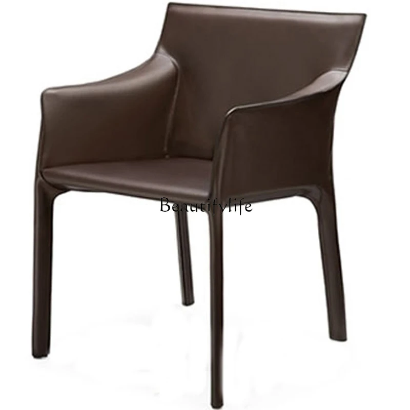 

Искусственное роскошное современное кожаное кресло, искусственное кресло со спинкой, минимализм в скандинавском стиле