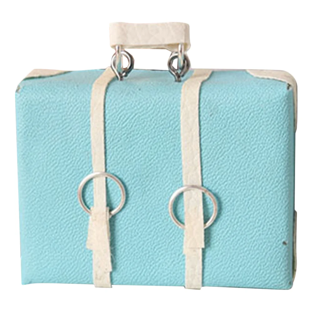 

Mini Briefcase Vintage Luggage Suitcase Model Baby House Accessory Beech PU Miniature