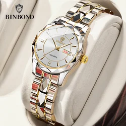 Luxury Women's Quartz Watch - Elegant Waterproof Design with Luminous Dial, Perfect Gift (Ms Gold J White)