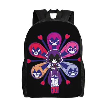 Teen Titans Go Raven's Emoticlones Backpack for Men Women Casual Student Business Daypack College Shoulder Bag Outdoor 1