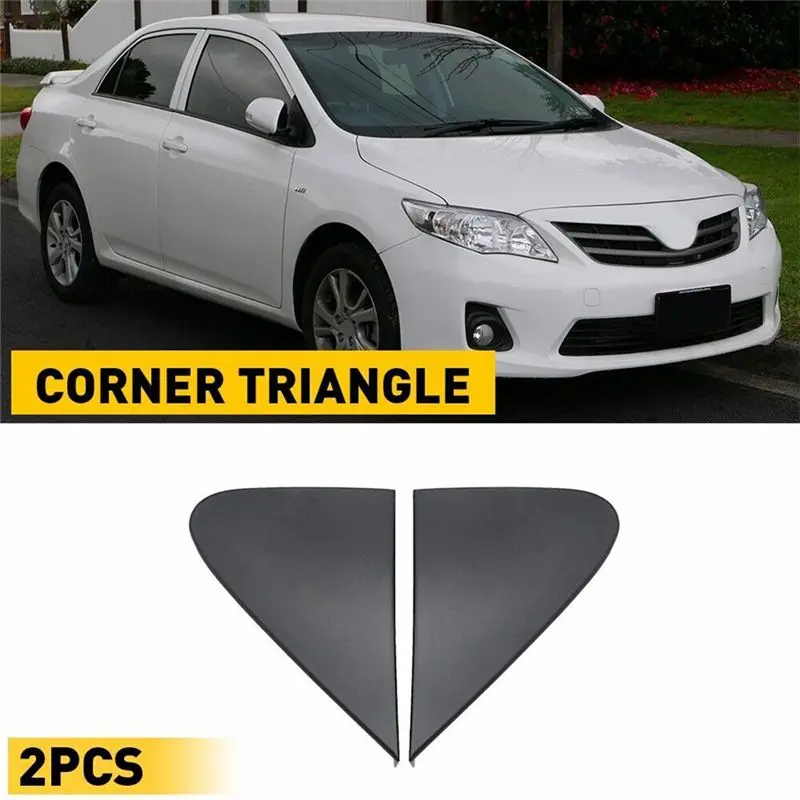 Toyota Corolla 08-13 60118-12010 60117-12010 도어 뷰 미러 코너 트림 커버 용 실용적인 1 쌍 프론트 필러 삼각형 플레이트