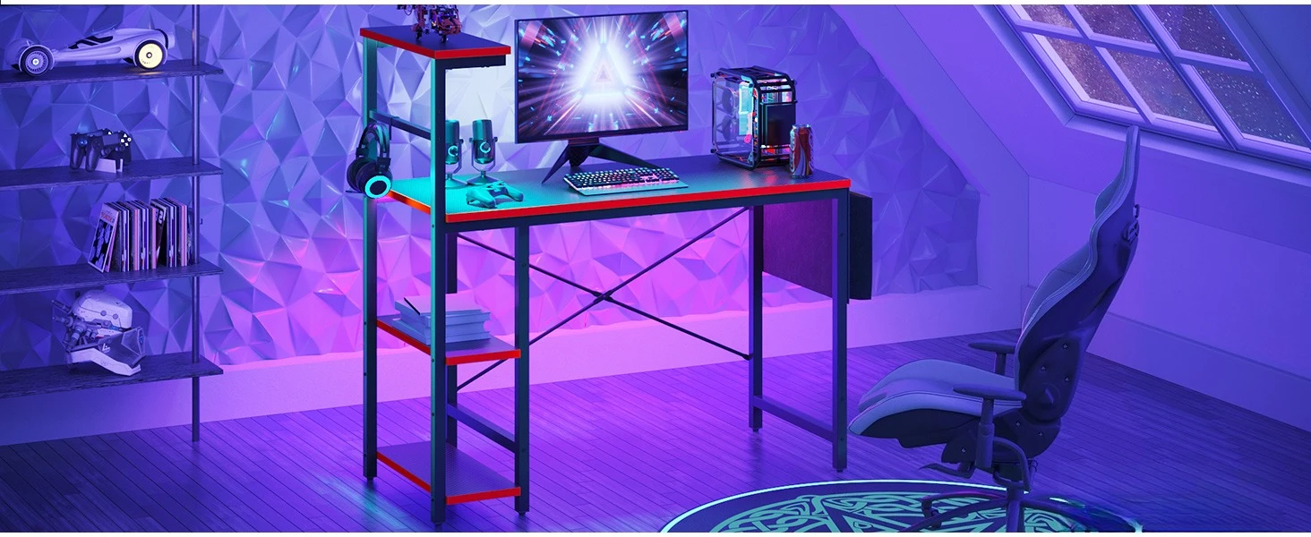 Gaming Desk with LED Lights