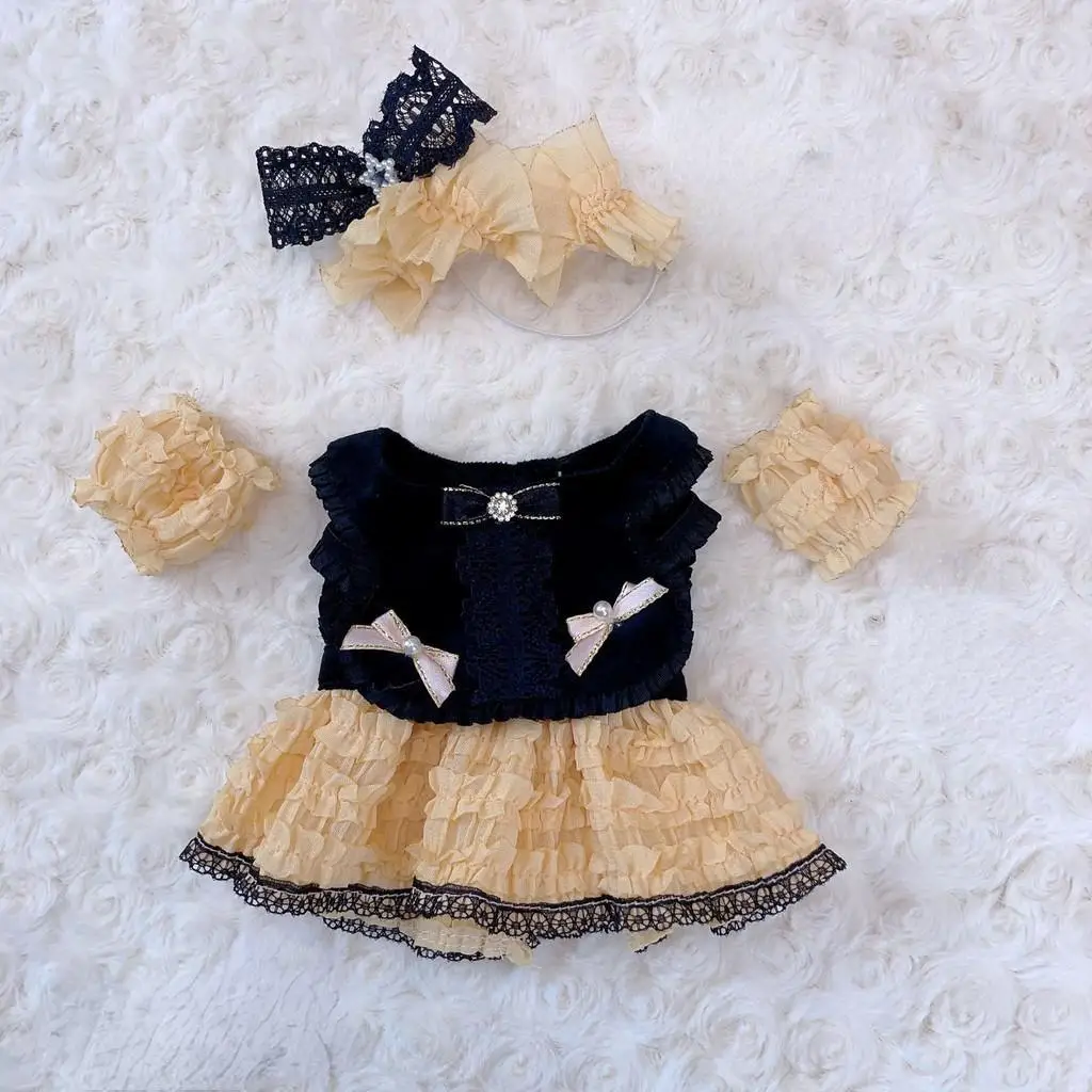 20cm Mini Plush Doll Clothes Outfit Accessories Maid Skirt Dress Suit
