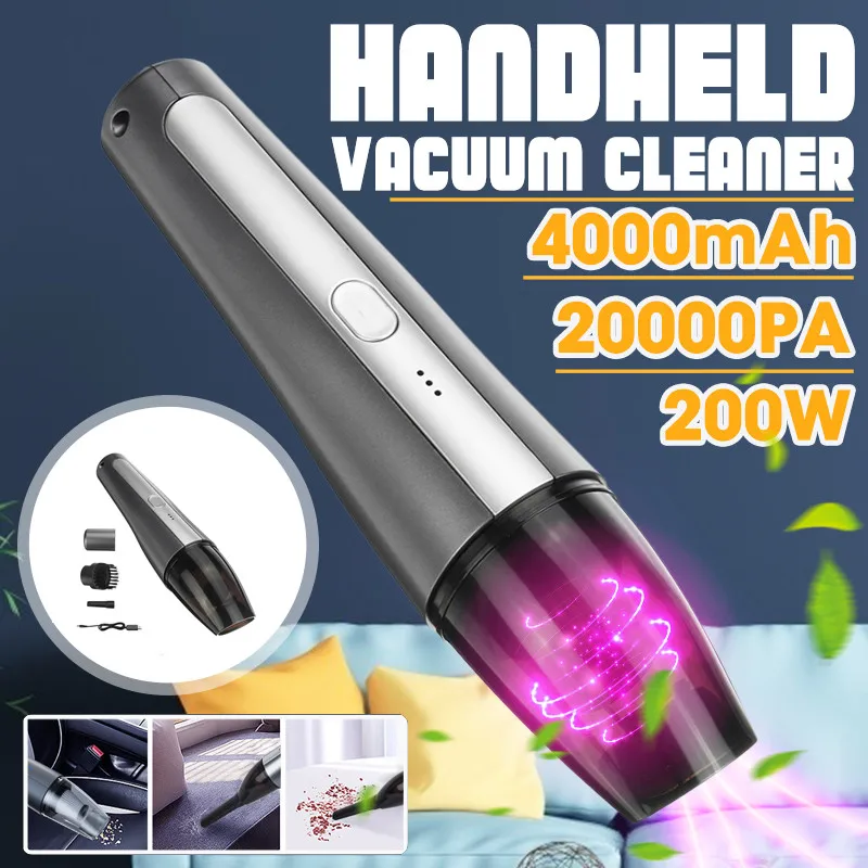20000Pa Portable Vacuum Cleaner 200W Car Wired/Wireless USB optional
