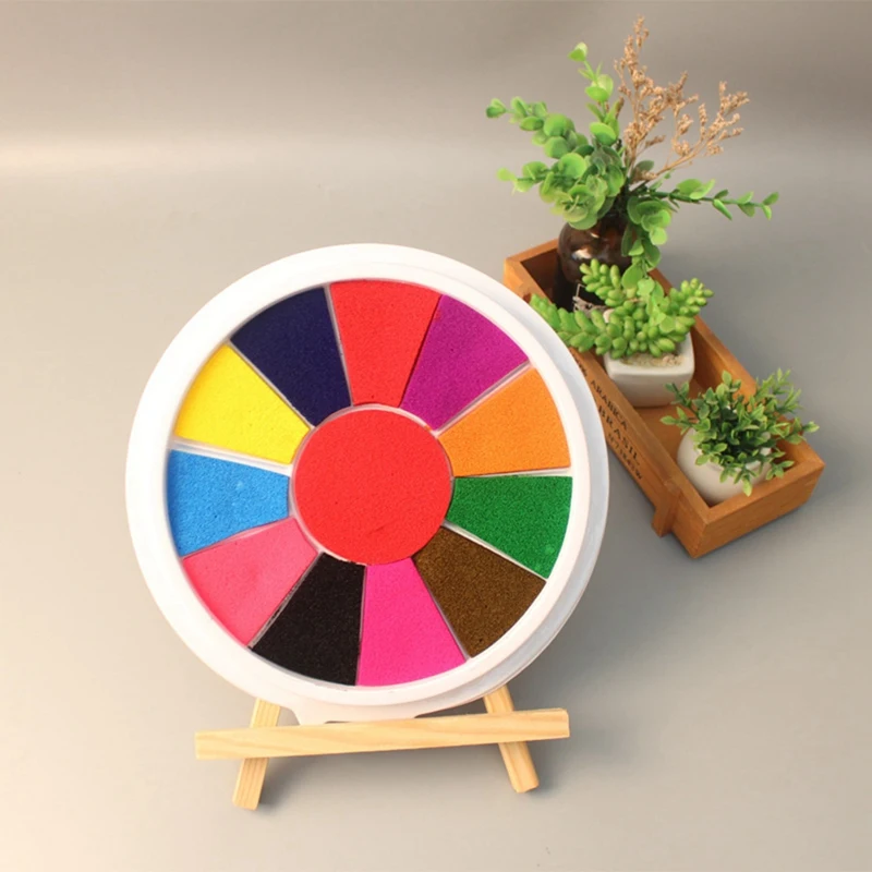 공예 잉크 패드 수채화 물감, 세척 가능한 스탬프 패드, 종이 목재 원단 스크랩북 페인팅, 12 색