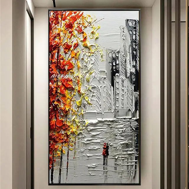 Arthyx ภาพวาดสีน้ำมันทำด้วยมือเนื้อหนาภาพแอบสแตรกต์บนผ้าใบศิลปะบนผนังสมัยใหม่สำหรับห้องนั่งเล่นการตกแต่งบ้าน 1