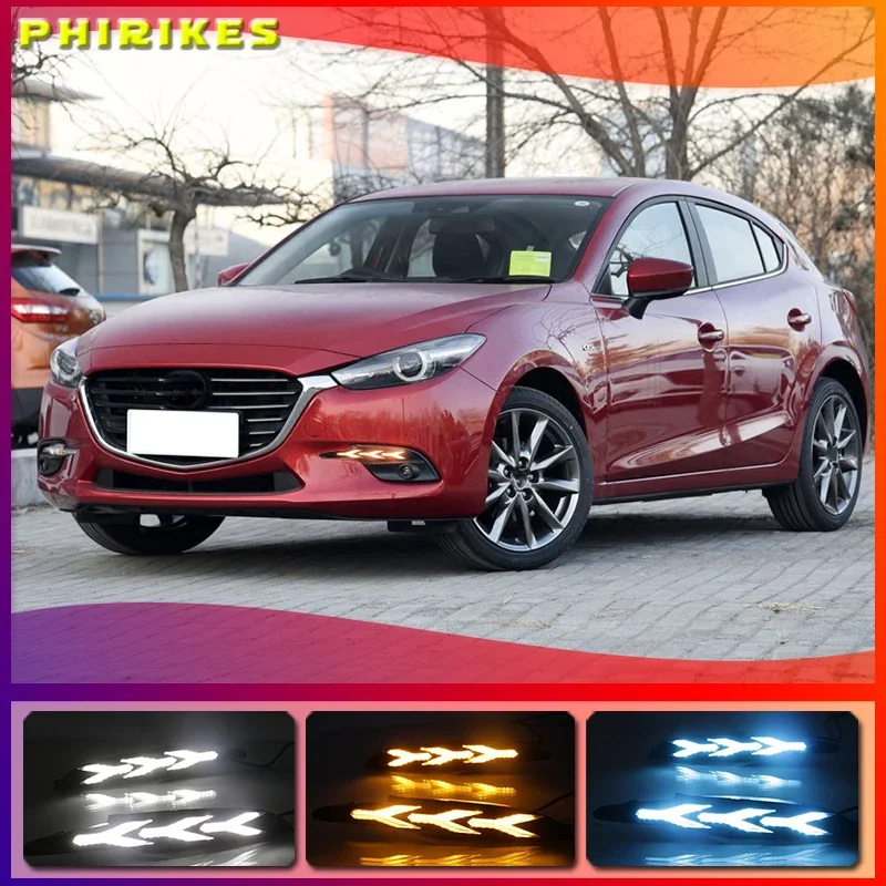 

Для Mazda 3 Axela 2017 2018 светодиодный DRL Дневной светильник s Желтый сигнальные лампы Авто-Стайлинг светильник s