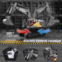 ZWN 1/16 1/20 Remote Control Excavator Dump Truck RC Model Car Toy Professional Alloy Simulation Construction Vehicle for Kids 3