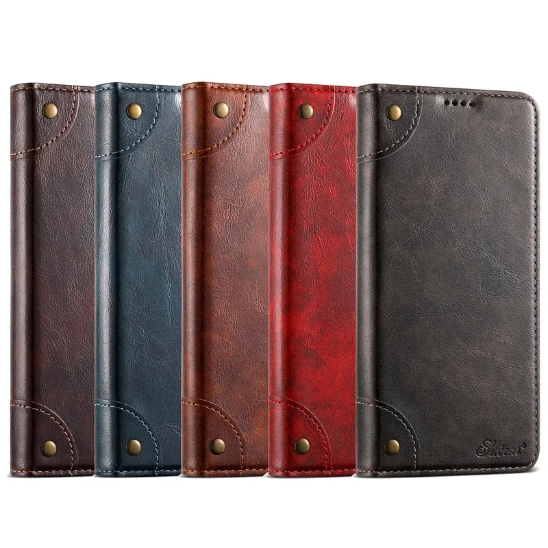 Elegant Leather Flip Cover with Magnetic Card Holder