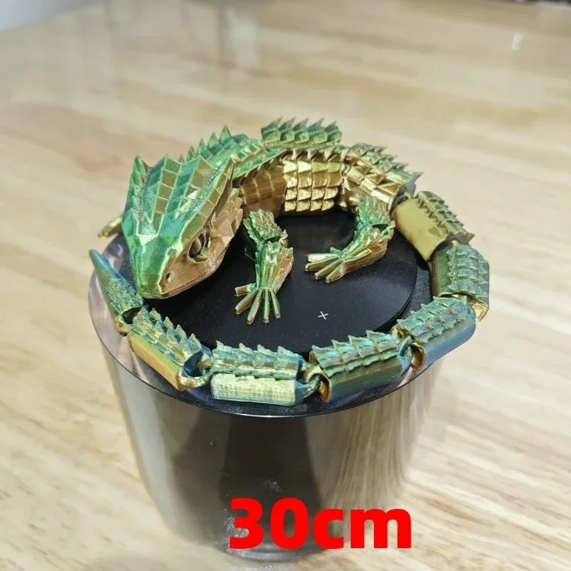 Lucertola armadillo stampata in 3D: giocattolo articolato / decorazione flessibile per scrivania e divertente regalo a forma di rettile - Italia