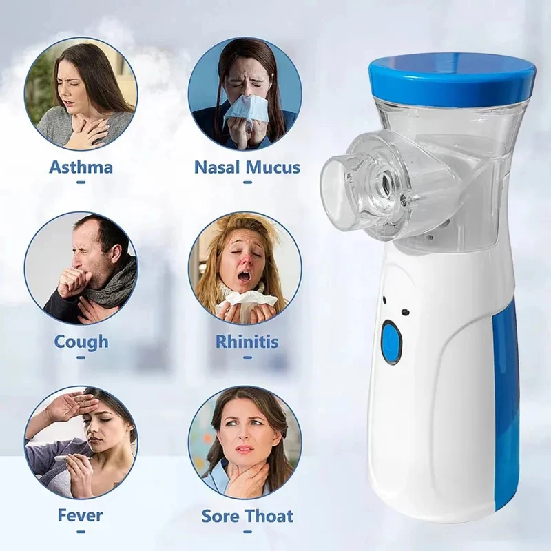 Silent Mesh Nebulizer for Kids – Handheld Asthma Inhaler, Mini Portable Atomizer & Humidifier