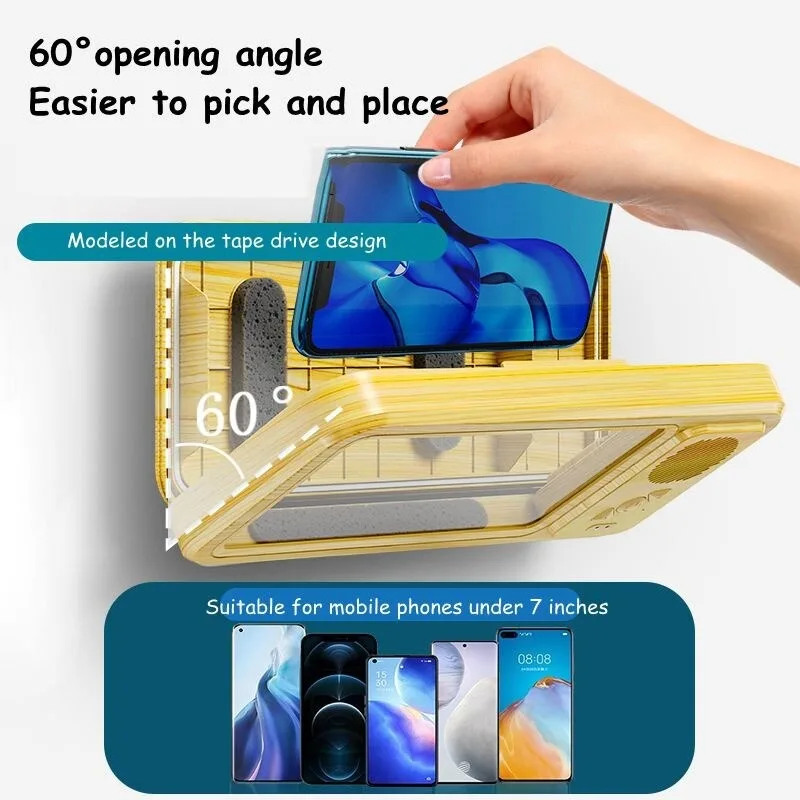 Waterproof Shower Phone Holder, Bluetooth Speaker, Anti-Fog Touch