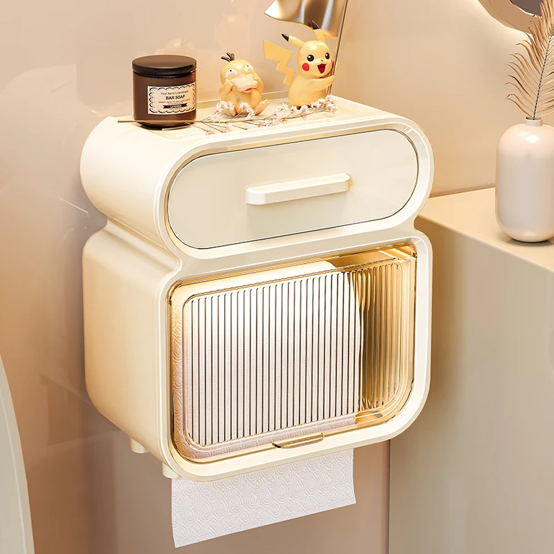 

Perforation-free toilet tissue box paper box wall-mounted toilet toilet paper box toilet paper rack roll paper waterproof