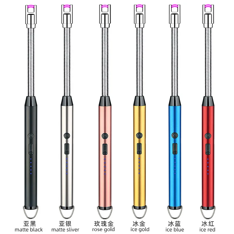 Hot Selling Arc Windproof Flameless Portable USB Electronic Lighter Rechargeable For Kitchen Camping Cooking Bbq