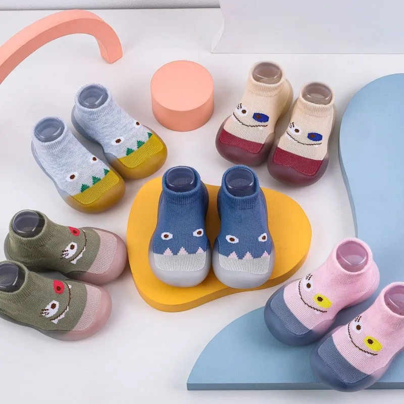 Newborn Socks With Rubber Soles Cartoon Baby Shoes Infant Sock