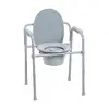 Portable Folding Bedside Commode Chair 350lb Capacity 3-in-1 Toilet Safety Frame Bucket Included Easy Assemble Steel Grey 1