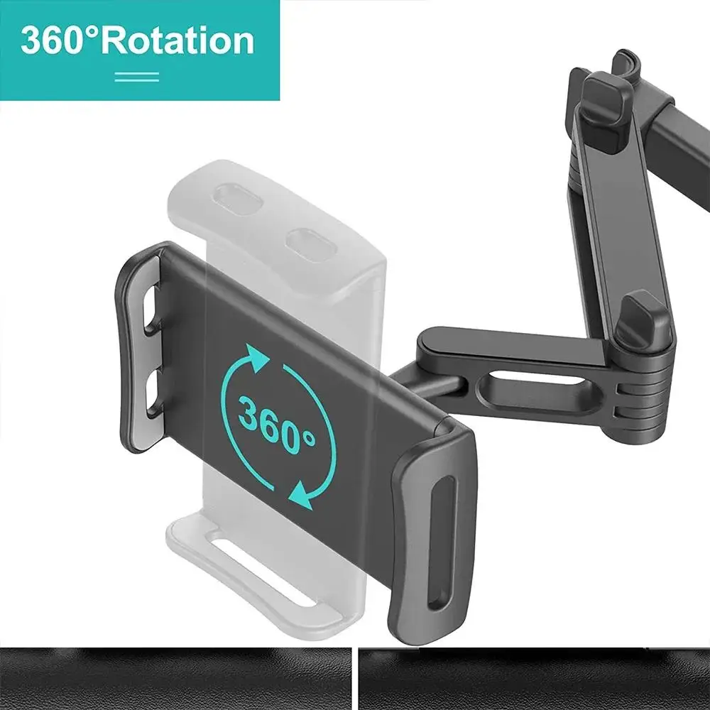 Supporto telescopico da viaggio per telefono e tablet, da agganciare al poggiatesta dell'auto, girevole, per iPad, iPhone, Xiaomi, Huawei, Realme - Image 2