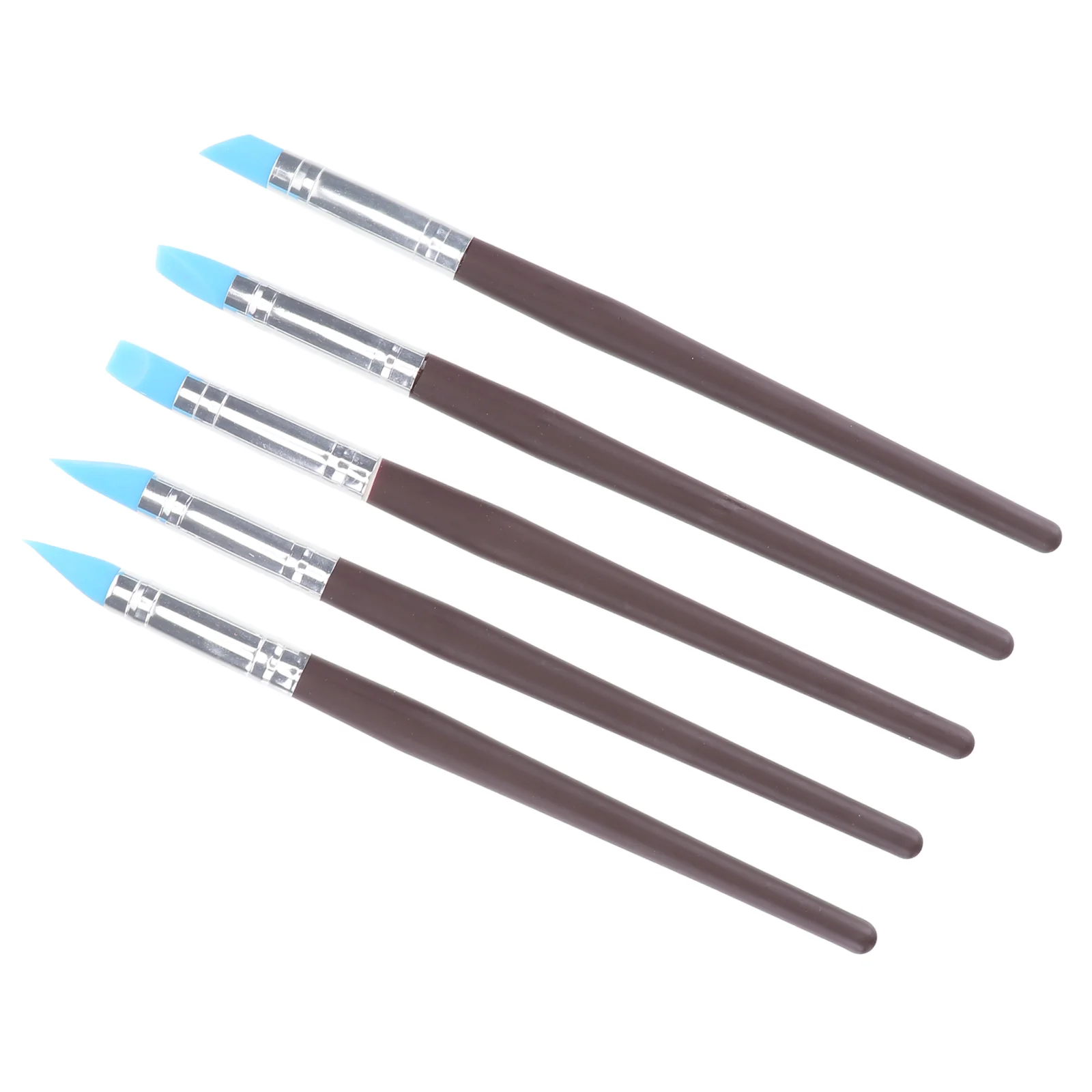 5pcs Artist Paint Brush Set Colorful Professional Silicon Brushes Blender for Painting Masking Fluid Clay Molding (Dark Pen