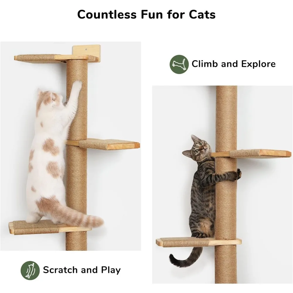 Ceiling Cat Climbing Concrete Tube Cat Tree Slickblue 93–107 X 19