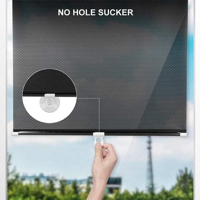 

Punch-Free Suction Cup Sunshade Telescopic Sunscreen Curtain Car Balcony Bedroom Heat Insulation Office Bathroom