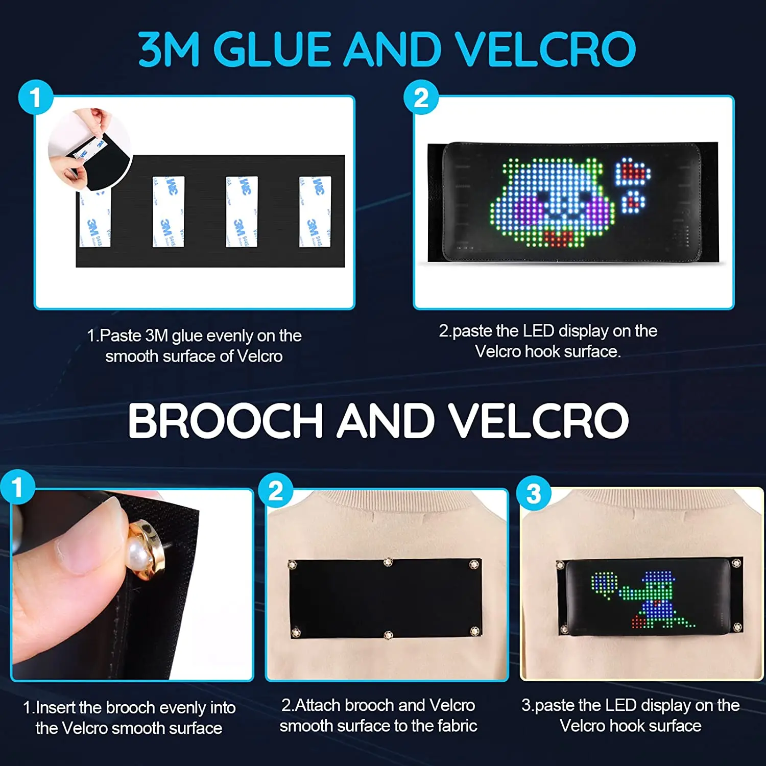 LED Signs Panel Display Light Mini LED Sign 7.2''x3.4 Battery Powered Bluetooth LED Matrix Panel Scrolling Smart App Control Programmable