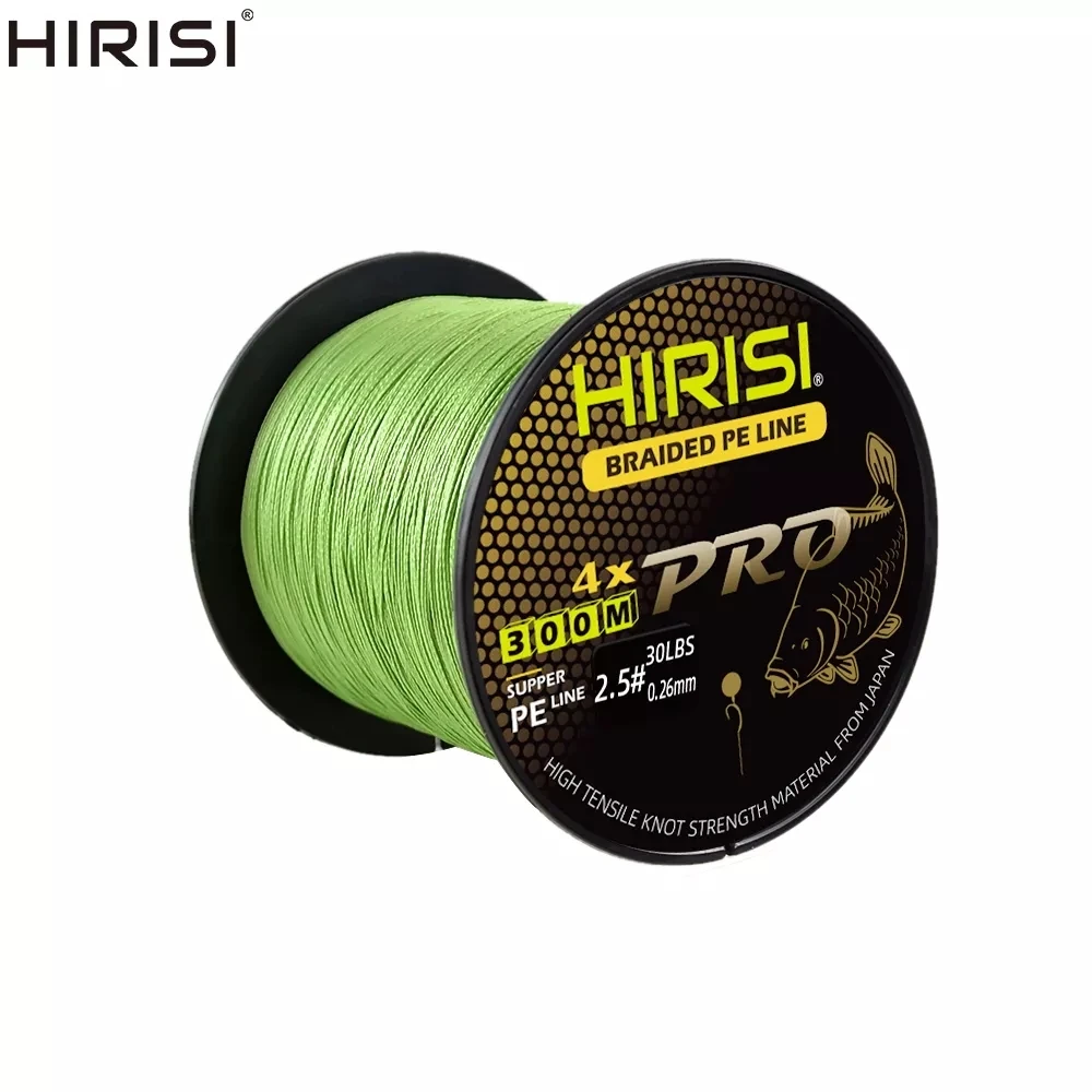 HirisiCarpFishingLine4Strands300MBraidedPELine1570LBMultifilamentFishingLine