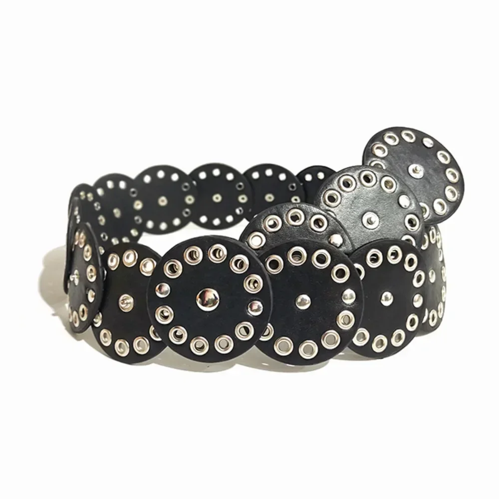 1pc Neue Vintage Stil Frauen Faux PU Gürtel mit Oval Niet Schnalle Bund Vintage Personalisierte Gürtel – Detail 12