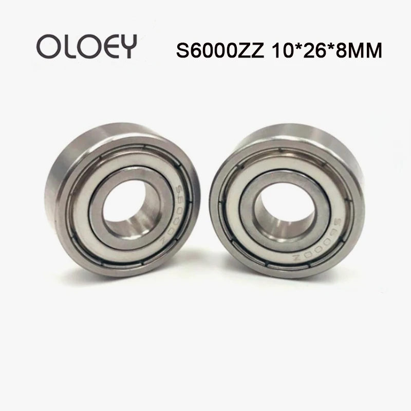 

S6000 ZZ 304 подшипник из нержавеющей стали 10*26*8 мм, шариковый подшипник с глубоким желобом 2/4 шт., устойчивый к коррозии, высокое качество