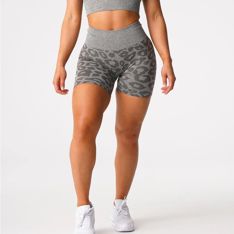 Seamless Shorts Nvgtn Wild Thing Leopard Spandex Women Fitness Elastic Breathable Hip-lifting Leisure Sports Running